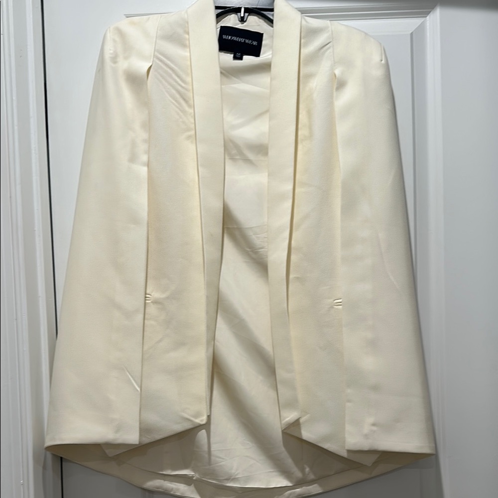 Who What Wear Cream Cape Blazer